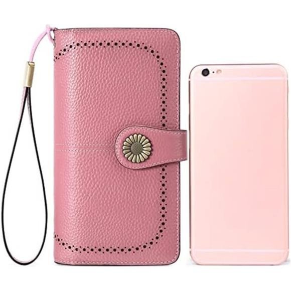 Wallets for Women Genuine Leather Credit Card Holder 2-Natural-Pink - Picture 6 of 6